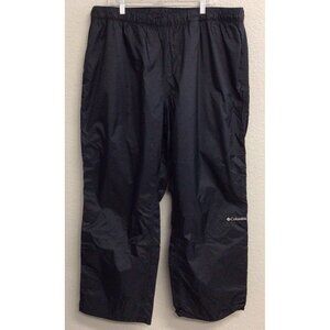 Columbia Rain Pants Mens 3X Black Omni-Tech Waterproof Nylon Hiking Packable
